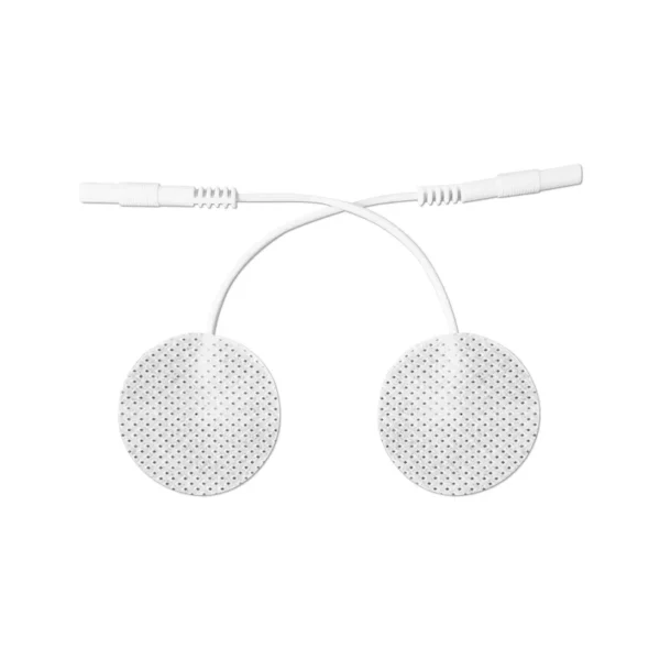 Medical physiotherapy electrode pads, non-woven wire type, round, 30mm diameter wire.